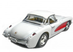 Chervolet Corvette 1957 Macheta Auto Scara 1:34 Kinsmart ALB foto