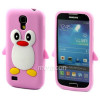 Husa silicon model pinguin Samsung Galaxy S4 Mini i9190 + folie protectie ecran + expediere gratuita, Roz