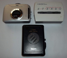 lot sapte mini casetofon si cd-player portabil (retro anii &amp;#039;90-2000, Philips, Sony, Thomson etc.) foto