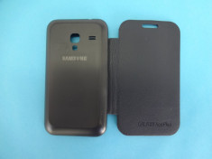 Husa Samsung Galaxy Ace Plus S7500 Flip Cover Bleumarin !!! Folie protectie display CADOU !!! foto