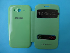 Husa Samsung Galaxy Grand Duos I9080 I9082 sau Grand Neo I9060 I9062 Flip Cover S View Verde !!! LIVRARE GRATUITA !!! foto