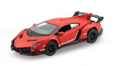 Lamborghini Veneno Macheta Auto Scala 1:36 Kinsmart ROSU MAT foto