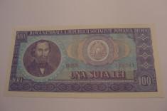 Bancnota Romania 100 lei 1966 - UNC foto