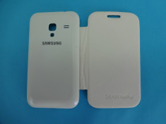 Husa Samsung Galaxy Ace Plus S7500 Flip Cover Alb !!! Folie protectie display CADOU !!! foto