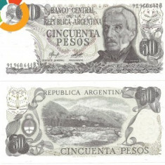 Argentina 50 pesos 1976, UNC, necirculata, 10 roni