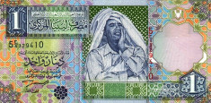 LIBIA ? bancnota ? 1 Dinar ? 2002 ? P-64a ? semnatura 4 ? UNC ? necirculata foto