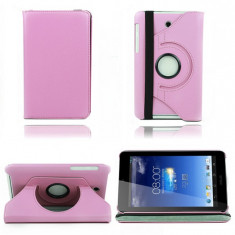 Husa rotativa ptr.ASUS MeMO Pad HD 7 ME173X *PINK* +Folie protectie+Laveta+Touch Pen GRATIS foto