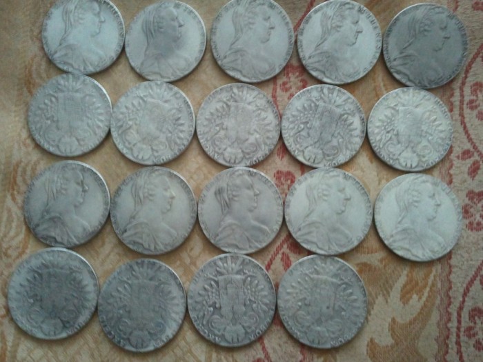 Lot 19 taleri Austria din 1780,diametrul 40 mm, 1000 roni lotul, taxele postale zero sau separat 200 roni moneda discutii pe forum inainte de a licita