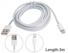 Cablu 8 Pin Lightning USB Apple iPhone 5 5C 5S 6 6 Plus iPad 4 iPad Mini iPod Touch 5 3metri foto