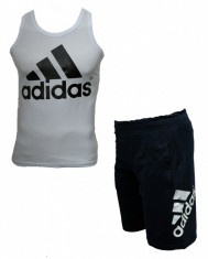 Compleu Adidas Classic Maiou+Pantaloni Alb/Bleumarin (MARIME: L) foto