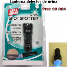 Lanterna UV cu LED SPOT SPOTTER - pentru identificarea petelor de urina ale pisicilor si cainilor, care produc mirosuri neplacute foto