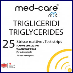 TESTE TRIGLICERIDE - 25 TESTE - compatibile glucometrul MED-CARE foto