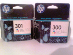Cartuse cerneala HP300, HP301 color, originale, sigilate. Ieftin foto