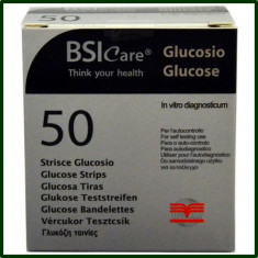 BENZI TESTARE GLUCOZA - compatibile cu glucometrul BSI Care - 50 teste foto