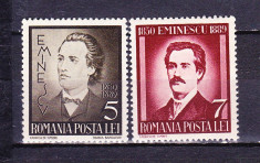 Timbre ROMANIA 1939/* 130 = ANIV. 50 ANI MIHAI EMINESCU, MNH foto