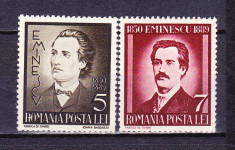Timbre ROMANIA 1939/* 130 = ANIV. 50 ANI MIHAI EMINESCU, MNH foto