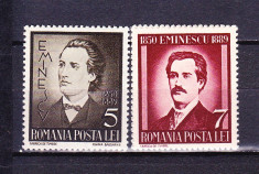 Timbre ROMANIA 1939/* 130 = ANIV. 50 ANI MIHAI EMINESCU, MNH foto