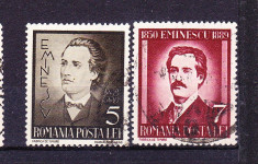 Timbre ROMANIA 1939/* 130 = ANIV. 50 ANI MIHAI EMINESCU, STAMPILATE foto