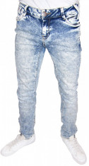 BLUGI CONICI CU FERMOARE &amp;quot;ONLY&amp;quot; - ACID WASH - SKINNY / SLIM - ( MARIME: 30 ) - TALIE = 82 CM / LUNGIME TOTALA = 106 CM foto