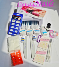 Kit unghii false cu gel topcoat lampa uv 36w geluri uv tipsuri lipici tipsuri pensule pentru gel foto