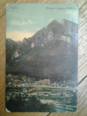 Carte postala Busteni Muntele Caraiman 2800 m panorama orasului circulata 1916 editura V. Teodorescu Muntii Carpati Romania foto