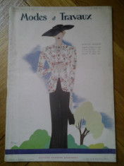 Revista franceza Modes et Travaux 1 aprilie 1934 moda si design vestimentar art deco chic fashion cool Franta peste 115 ilustratii + reclame de epoca foto