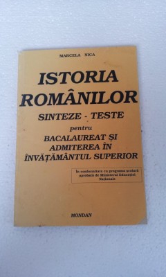 ISTORIA ROMANILOR SINTEZE-TESTE PENTRU BACALAUREAT SI ADMITERE foto