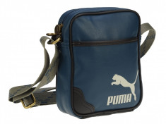 Geanta Puma Originals Portable PU blue wing teal-silver birch #07185702 foto