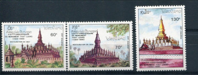 LAOS 1990 ARHITECTURA, TEMPLE COTA MICHEL 10 EURO foto