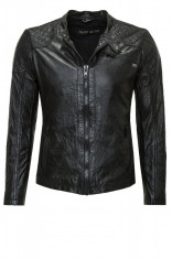 Geaca de Piele Barbati Freaky Nation Neagra Jackson foto