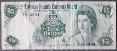 Insulele Cayman / Islands 5 Dollars / Dolari 1974 P 6a ( stare buna ) foarte frumoasa si rara ! seria A 1 - piesa unica la vanzare in Ro ! foto