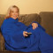 Patura cu maneci Snuggie Blancket albastra