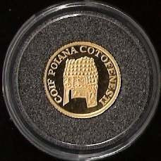 Moneda aur 24k - Istoria aurului - Coif de la Poiana Cotofenesti - emisiune 2003 | 1,224g | BU Proof | neatinsa foto