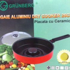 Tigaie Dry Cooker cu Ceramica neagra GRUNBERG cu bonus un burete special. foto