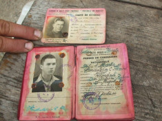 permis conducere+carte de student din 1944 foto