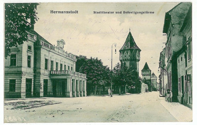29 - SIBIU, street, Romania - old postcard - used - 1915 foto