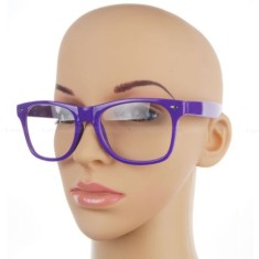 Ochelari lentila transparenta model deosebit Retro Wayfarer mov foto