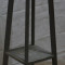Piedestal inalt din lemn masiv cu etajera; Masa de suport; Masuta inalta