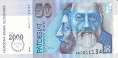 Bancnota Slovacia 50 Korun 1993 - P35 UNC (comemorativa - anul 2000) foto