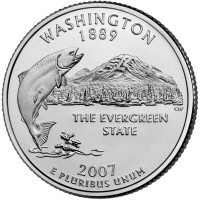 USA 25 cent 2007 P UNC Washington foto