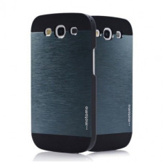 Husa albastra aluminiu MOTOMO Samsung Galaxy S3 i9300 + folie ecran + expediere gratuita Posta - sell by PHONICA foto