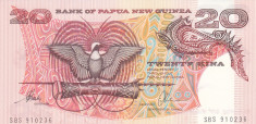 Bancnota Papua Noua Guinee 20 Kina (1989) - P10b UNC (valoare de catalog $40) foto