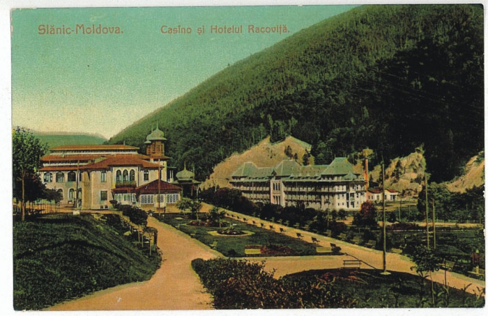 1244 - SLANIC MOLDOVA, Bacau, hotel Racovita - old postcard - unused