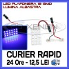 Bec LED Auto Plafoniera 18 SMD Albastru, Sofit Festoon C5W C10W T10 W5W, Banda Adeziva Inclusa, Garantie 6 Luni