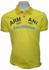 Tricou Polo Armani Exchange galben foto