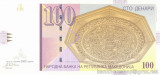 MACEDONIA █ bancnota █ 100 Denari █ 2002 █ P-16d █ UNC █ necirculata