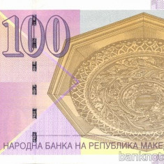 MACEDONIA █ bancnota █ 100 Denari █ 2008 █ P-16i █ UNC █ necirculata