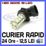 BEC AUTO LED HB3 9005 18-SMD LUMINI DE ZI (DRL) FAZA LUNGA (FLASH) PROIECTOARE, Universal, ZDM