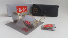 Ochelari De Soare UV 400 RAY BAN Aviator RB3025 Toc + Laveta + Cutie cadou OSR- 166 foto