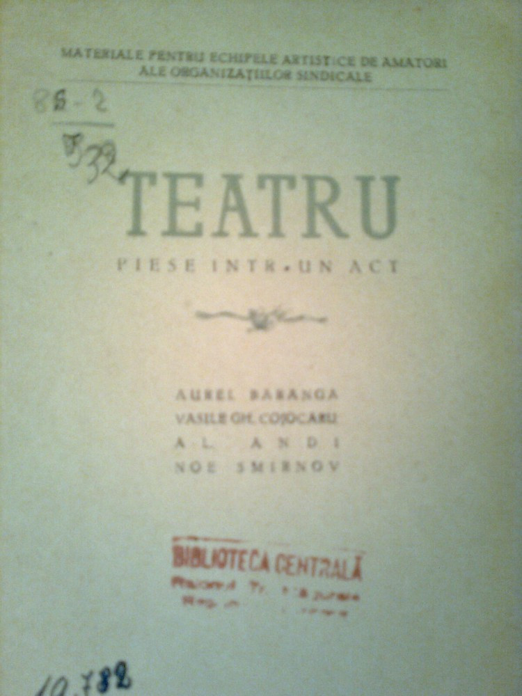 TEATRU ~ PIESE INTR-UN ACT ( 4 PIESE ) - CARTE FOARTE RARA | Okazii.ro